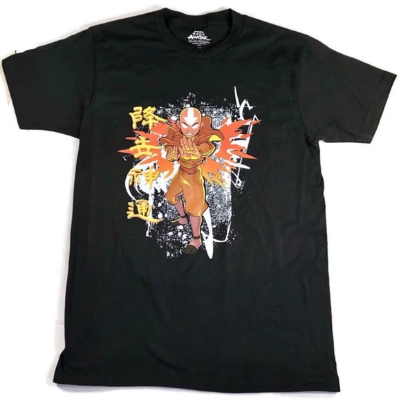 Avatar the Last Airbender Black T-shirt Size Medium!  (Fighting Aang) - Picture 1 of 4
